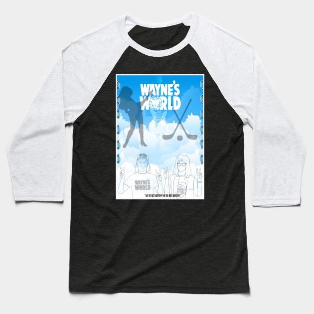 Wayne's world minimalist artwork Baseball T-Shirt by retromegahero